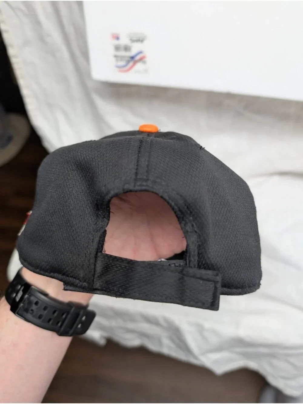 OC Sports Baltimore Orioles Youth Hat MLB 350 Cap White Black Orange Hook Loop